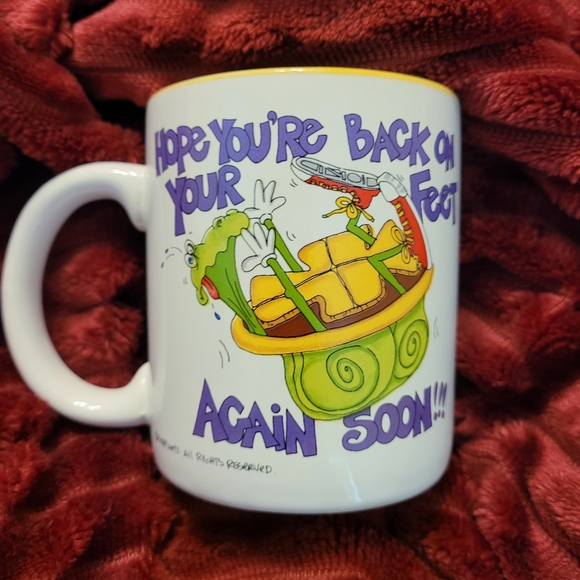 Hope You're Back On Your Feet Again Soon Coffee Mug Cup Get Well Turtle On Shell - Picture 2 of 5